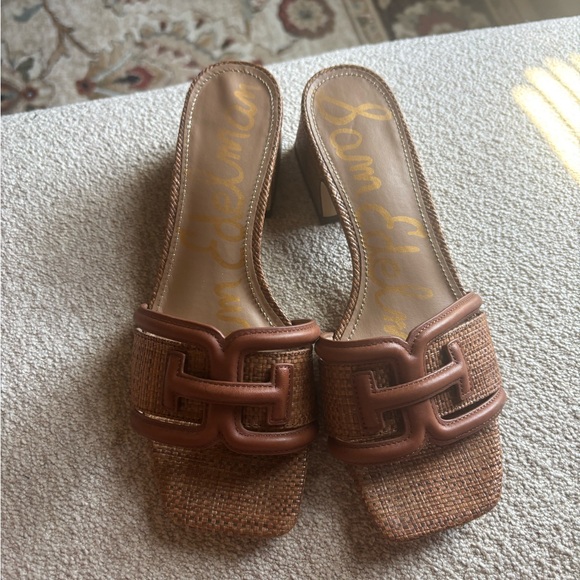 Sam Edelman Shoes - Sam Edelman Tan Brown Woven Slide Mules